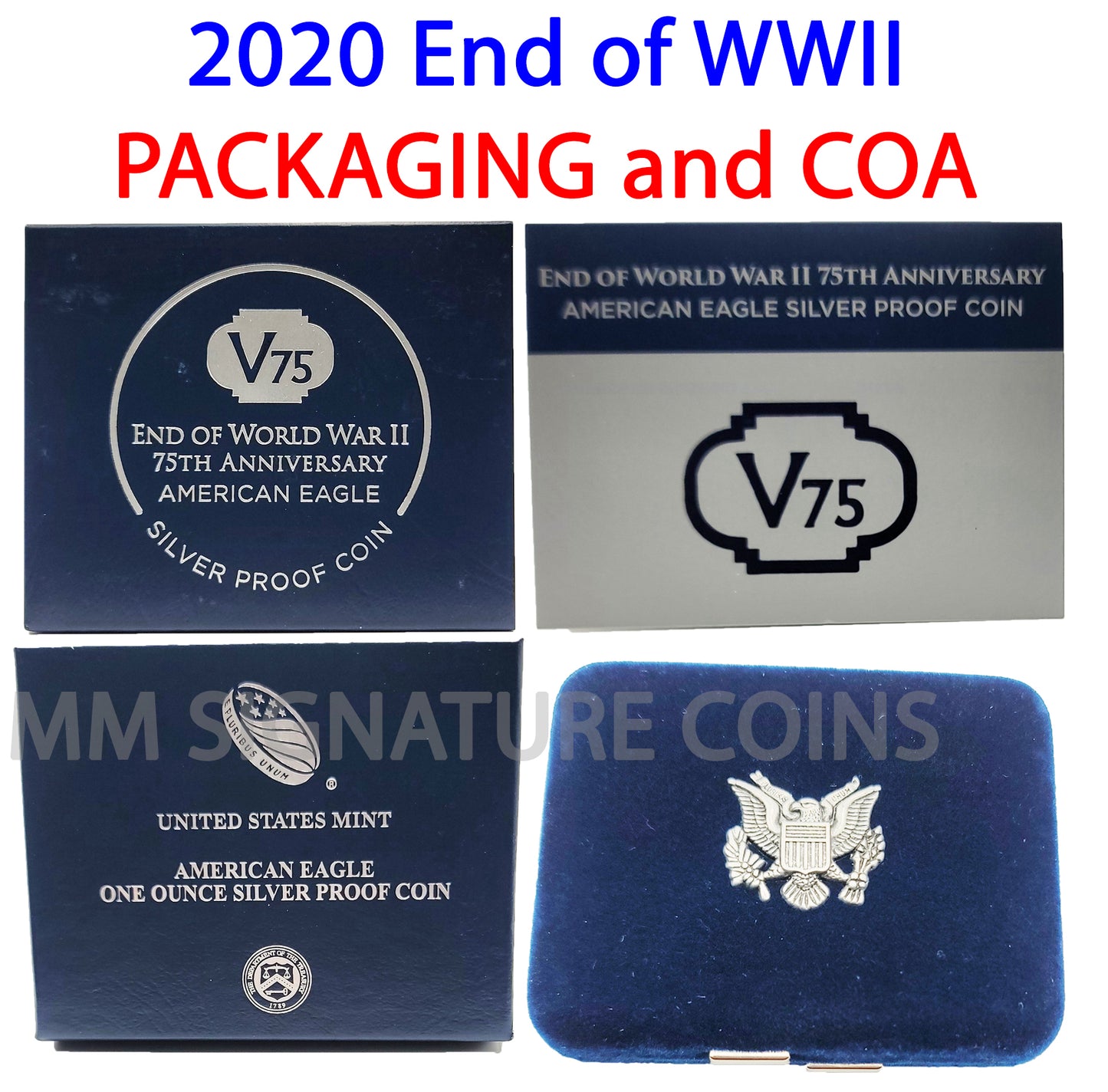 2020 W End of WWII Silver Eagle PACKAGING ONLY