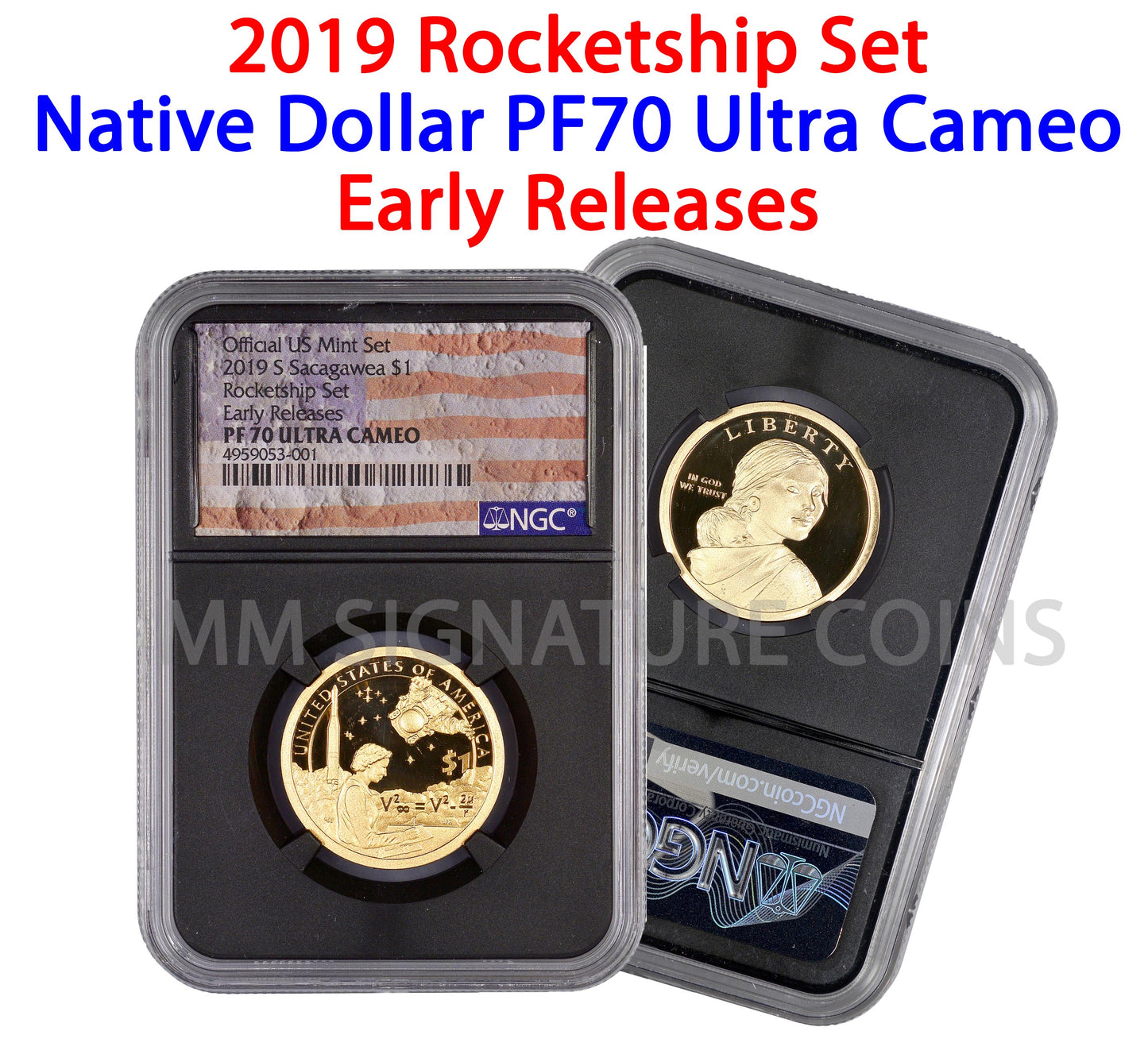 2019 S $1 Sacagawea Native American Dollar PF70 Early Releases Rocketship