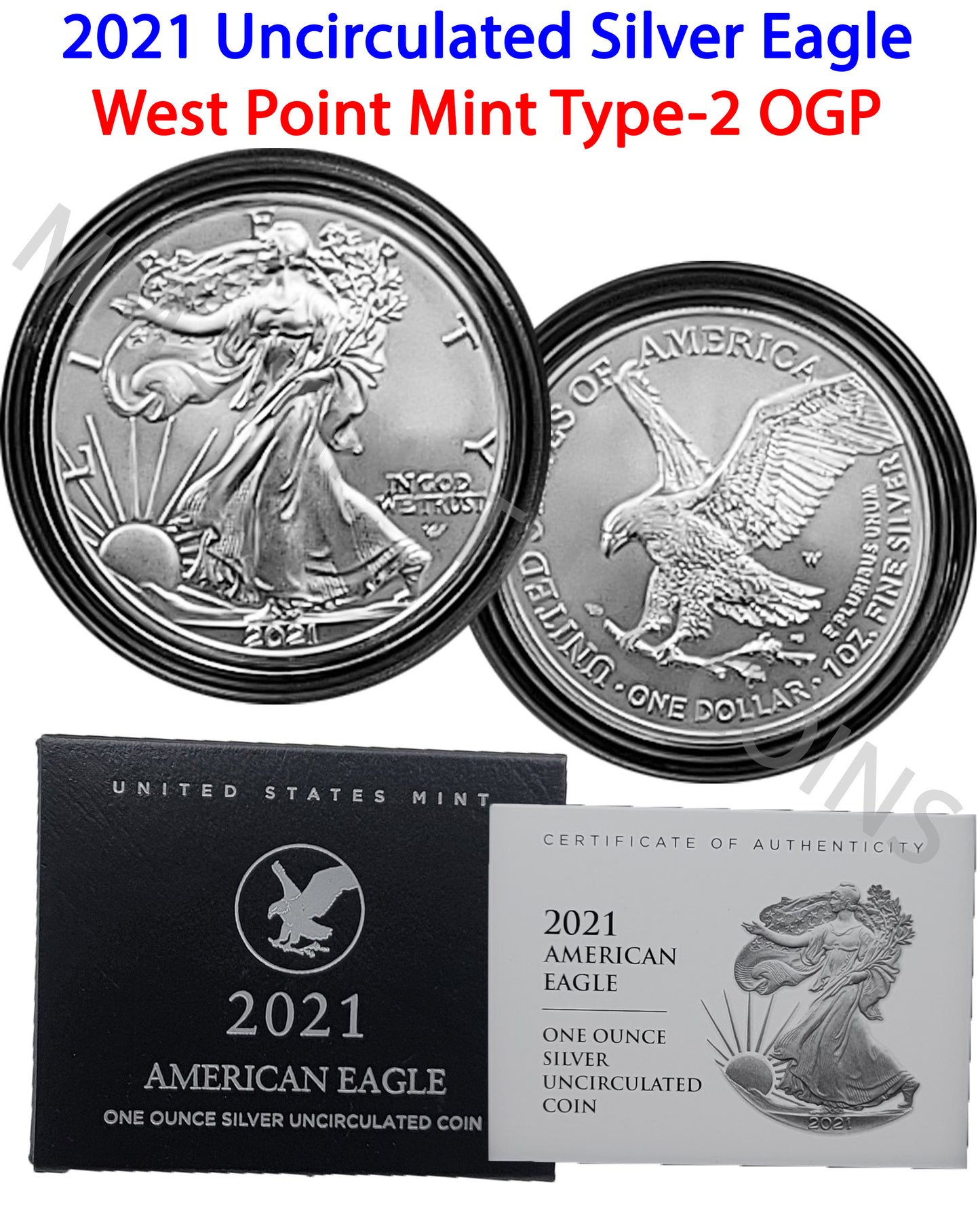 2021 Uncirculated (Burnished) Silver Eagle - Original Government Packaging