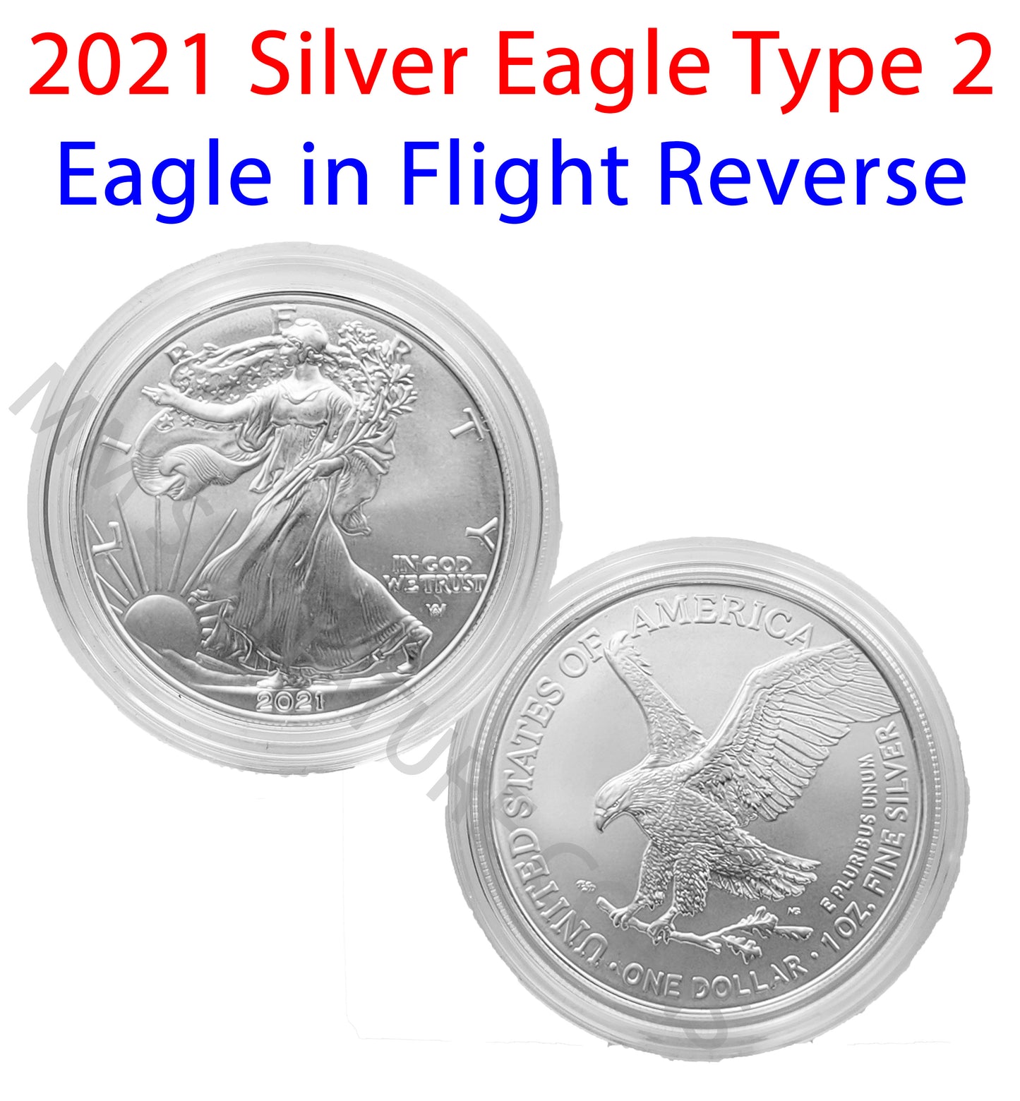 2021 Silver Eagle Type 2 Bullion Dollar Coin .999 Fine Silver